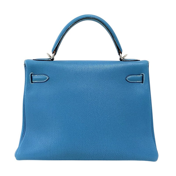 エルメス HERMES ケリー32 内縫い □G刻 ブルージーン シルバー金具 トゴ レディース ハンドバッグ ショルダーバッグ