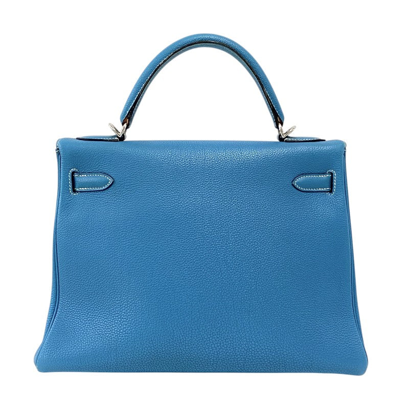 エルメス HERMES ケリー32 内縫い □G刻 ブルージーン シルバー金具 トゴ レディース ハンドバッグ ショルダーバッグ