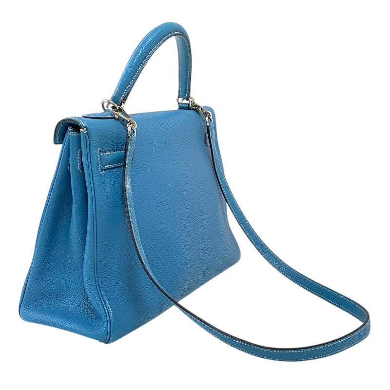 エルメス HERMES ケリー32 内縫い □G刻 ブルージーン シルバー金具 トゴ レディース ハンドバッグ ショルダーバッグ