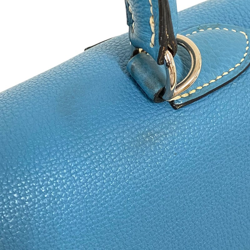 エルメス HERMES ケリー32 内縫い □G刻 ブルージーン シルバー金具 トゴ レディース ハンドバッグ ショルダーバッグ
