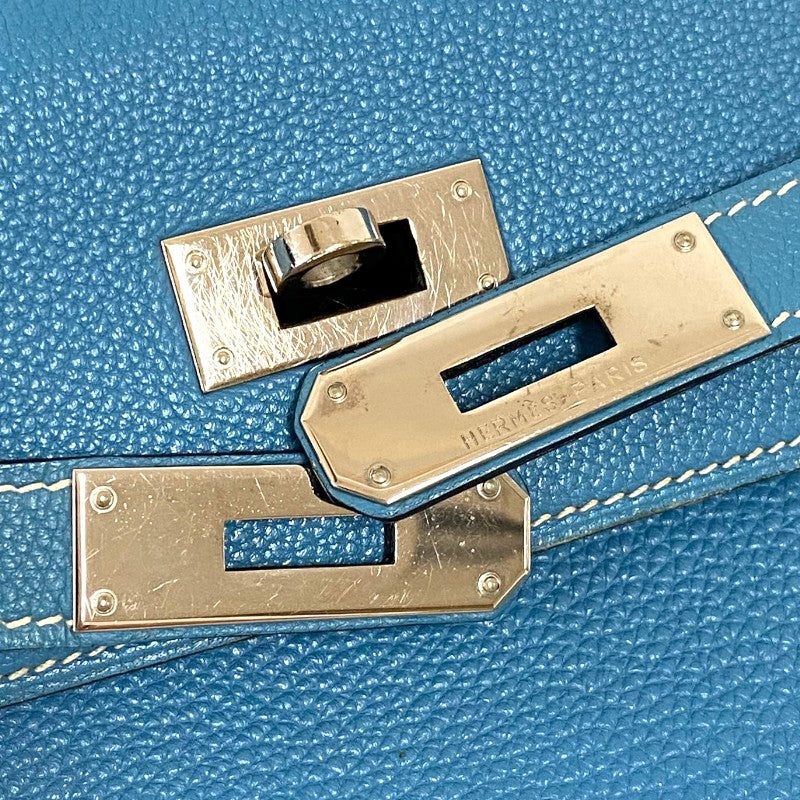 エルメス HERMES ケリー32 内縫い □G刻 ブルージーン シルバー金具 トゴ レディース ハンドバッグ ショルダーバッグ