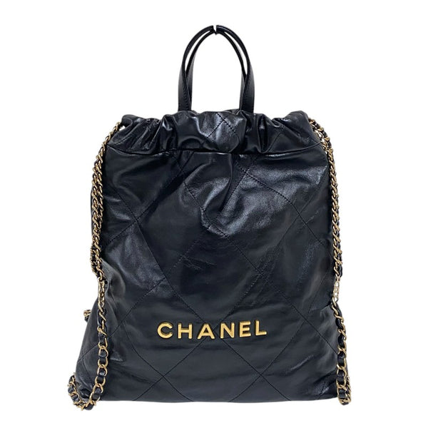 シャネル CHANEL CHANEL22 バックパック AS3859 ブラック ゴールド金具 シャイニーカーフ レディース リュック デイパック