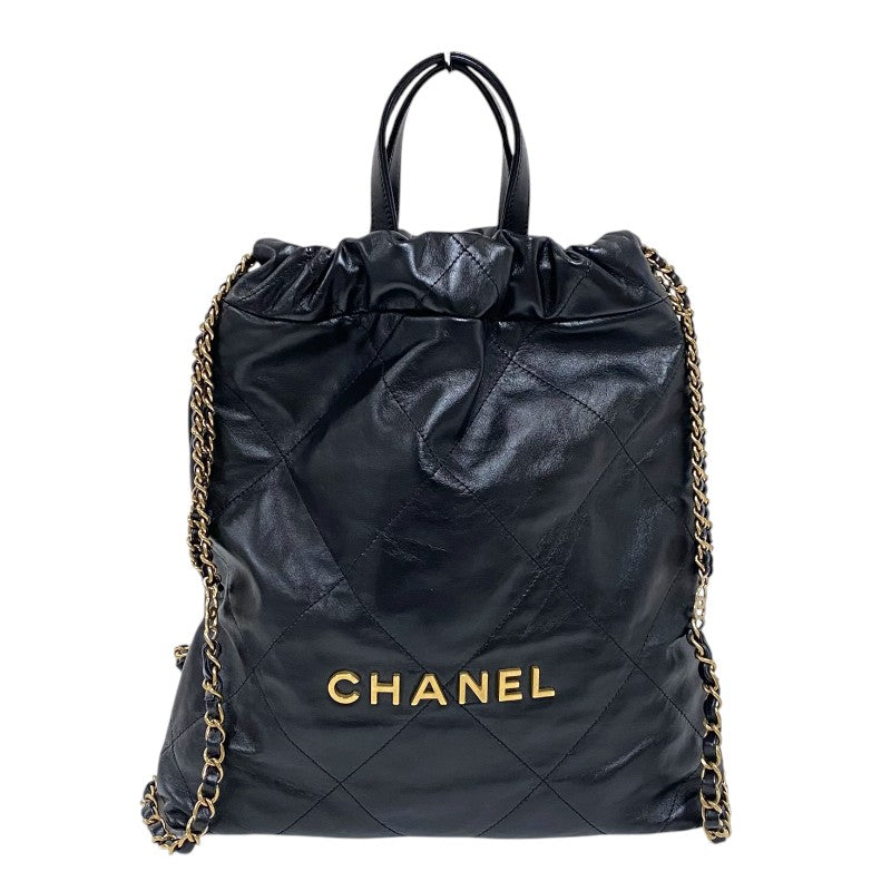 シャネル CHANEL CHANEL22 バックパック AS3859 ブラック ゴールド金具 シャイニーカーフ レディース リュック デイパック