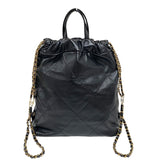 シャネル CHANEL CHANEL22 バックパック AS3859 ブラック ゴールド金具 シャイニーカーフ レディース リュック デイパック