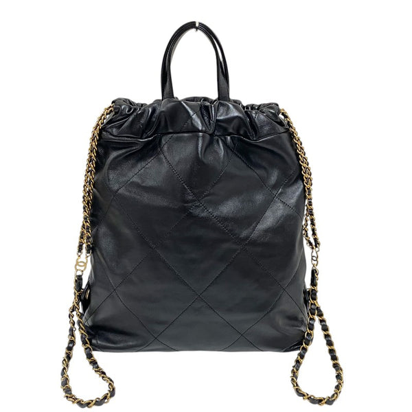 シャネル CHANEL CHANEL22 バックパック AS3859 ブラック ゴールド金具 シャイニーカーフ レディース リュック デイパック