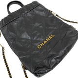 シャネル CHANEL CHANEL22 バックパック AS3859 ブラック ゴールド金具 シャイニーカーフ レディース リュック デイパック