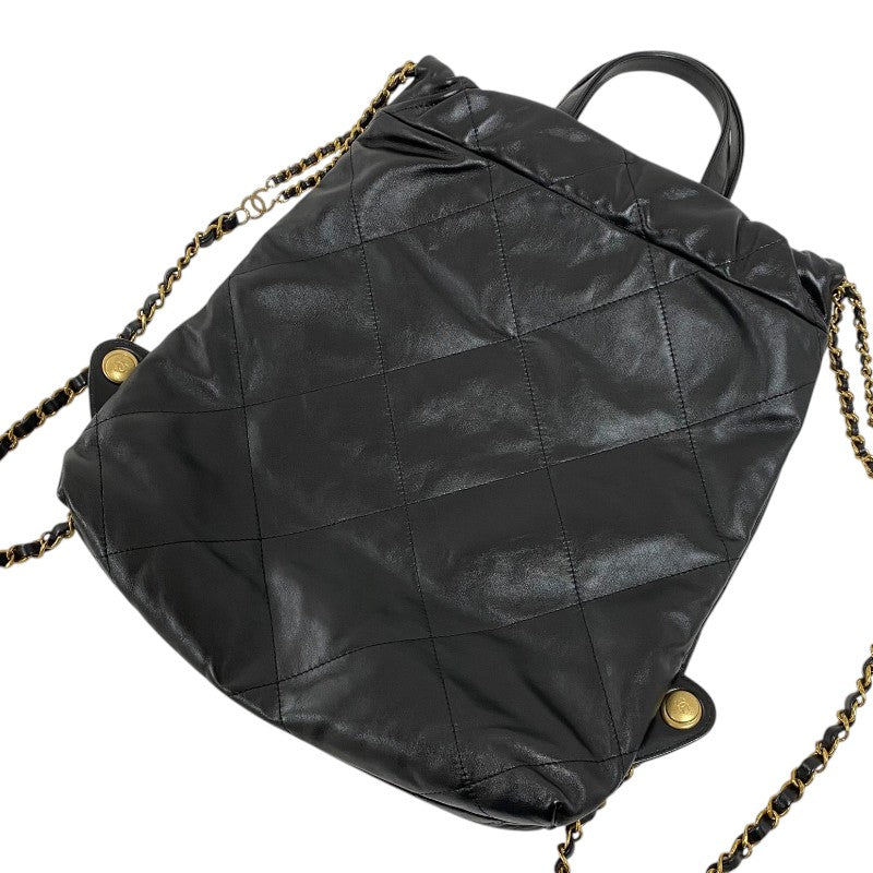 シャネル CHANEL CHANEL22 バックパック AS3859 ブラック ゴールド金具 シャイニーカーフ レディース リュック デイパック