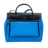 エルメス HERMES エールバッグジップPM W刻印　(2024年製) ブルーザンジバル×ブラック ゴールド金具 トワル/レザー レディース ハンドバッグ