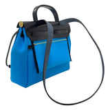 エルメス HERMES エールバッグジップPM W刻印　(2024年製) ブルーザンジバル×ブラック ゴールド金具 トワル/レザー レディース ハンドバッグ
