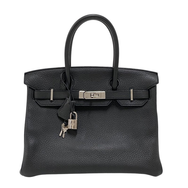 エルメス HERMES バーキン30 □P刻 ブラック シルバー金具 トリヨンクレマンス レディース ハンドバッグ