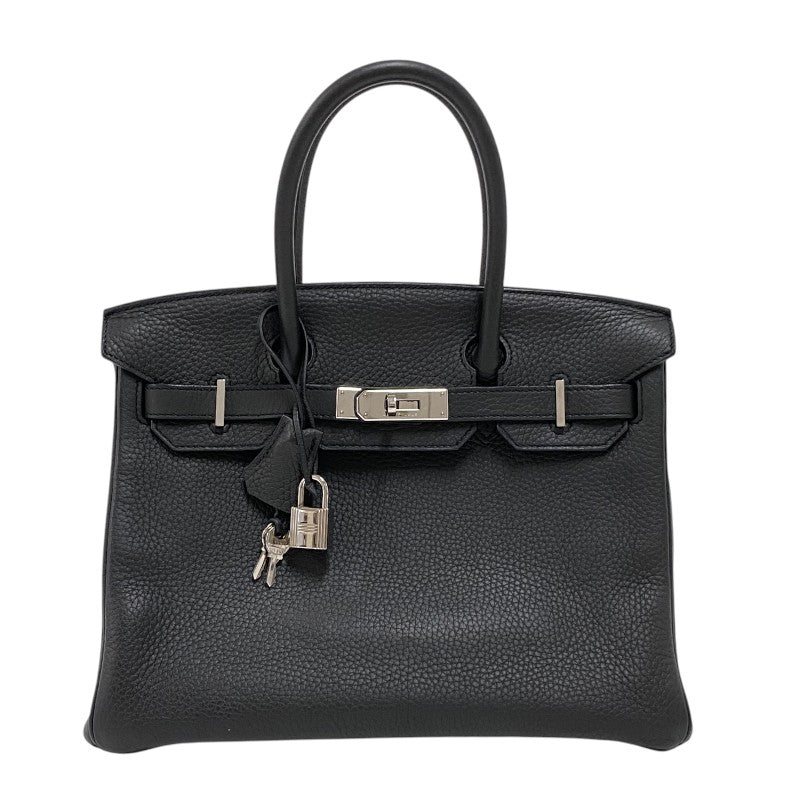 エルメス HERMES バーキン30 □P刻 ブラック シルバー金具 トリヨンクレマンス レディース ハンドバッグ
