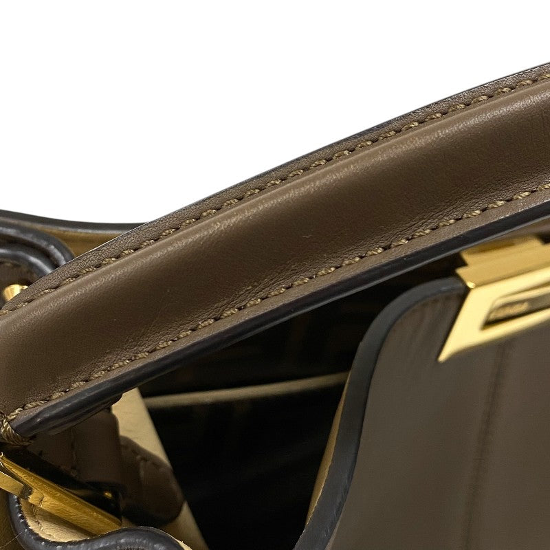 フェンディ FENDI ピーカブー エックスライト ミディアム 8BN310 ブラウン カーフ レディース ハンドバッグ ショルダーバッグ