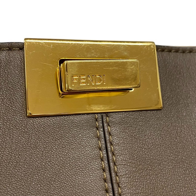 フェンディ FENDI ピーカブー エックスライト ミディアム 8BN310 ブラウン カーフ レディース ハンドバッグ ショルダーバッグ