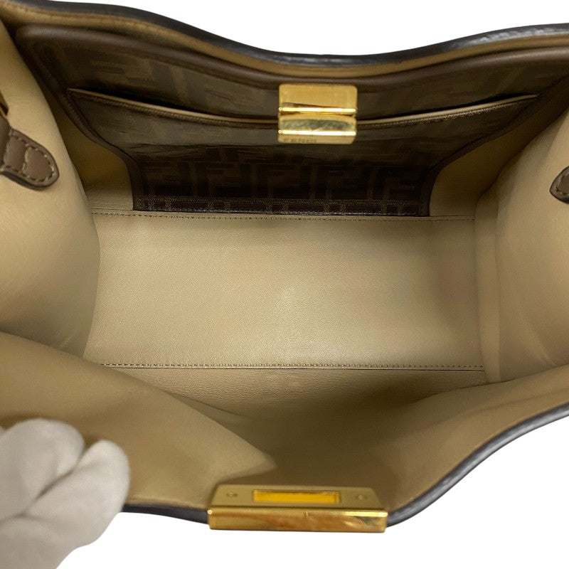 フェンディ FENDI ピーカブー エックスライト ミディアム 8BN310 ブラウン カーフ レディース ハンドバッグ ショルダーバッグ