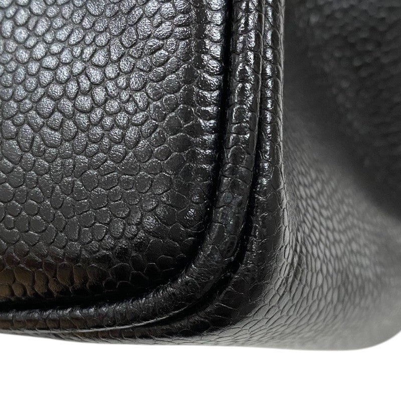 シャネル CHANEL マドモアゼル ラージフラップバッグ 2番台 ブラック ゴールド金具 キャビアスキン レディース ショルダーバッグ