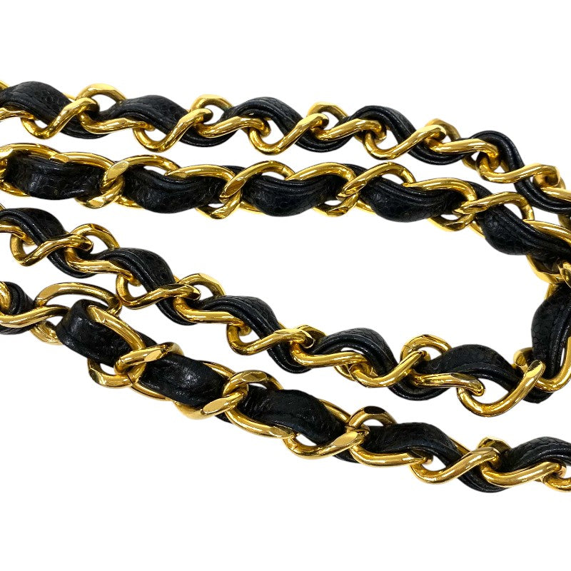 シャネル CHANEL マドモアゼル ラージフラップバッグ 2番台 ブラック ゴールド金具 キャビアスキン レディース ショルダーバッグ