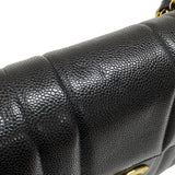 シャネル CHANEL マドモアゼル ラージフラップバッグ 2番台 ブラック ゴールド金具 キャビアスキン レディース ショルダーバッグ