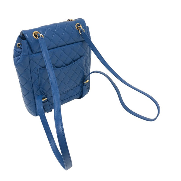 シャネル CHANEL マトラッセ バックパック A91121 ブルー ゴールド金具 ラムスキン レディース リュック・デイパック