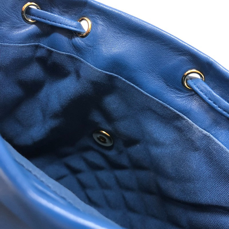 シャネル CHANEL マトラッセ バックパック A91121 ブルー ゴールド金具 ラムスキン レディース リュック・デイパック