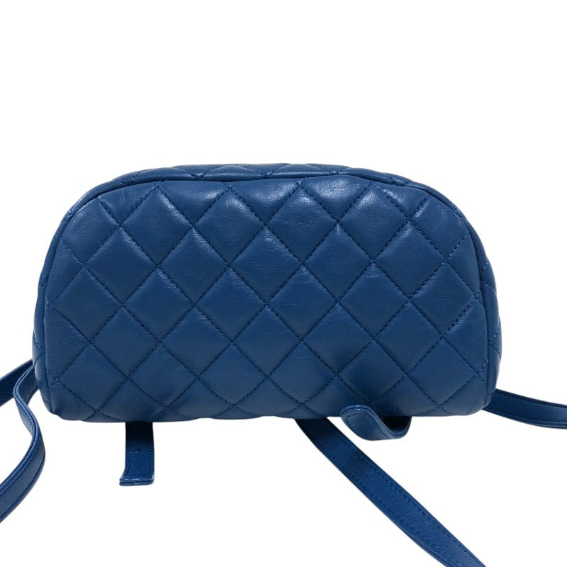 シャネル CHANEL マトラッセ バックパック A91121 ブルー ゴールド金具 ラムスキン レディース リュック・デイパック