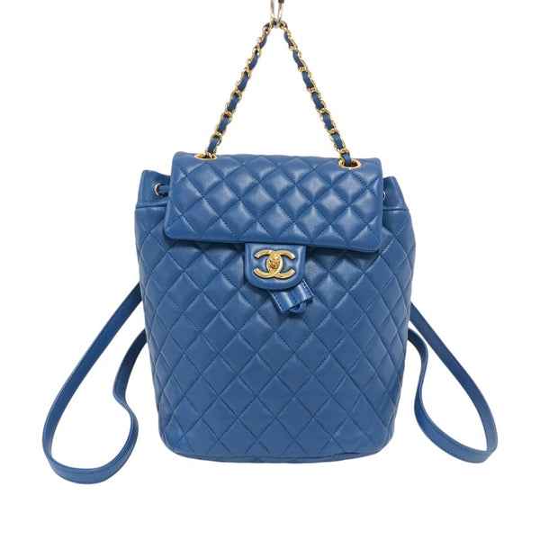シャネル CHANEL マトラッセ バックパック A91121 ブルー ゴールド金具 ラムスキン レディース リュック・デイパック
