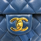 シャネル CHANEL マトラッセ バックパック A91121 ブルー ゴールド金具 ラムスキン レディース リュック・デイパック