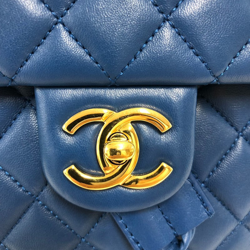 シャネル CHANEL マトラッセ バックパック A91121 ブルー ゴールド金具 ラムスキン レディース リュック・デイパック