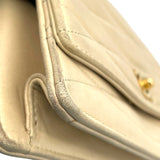 シャネル CHANEL チェーンポシェット 2番台 ベージュ GD金具 ラムスキン レディース ショルダーバッグ