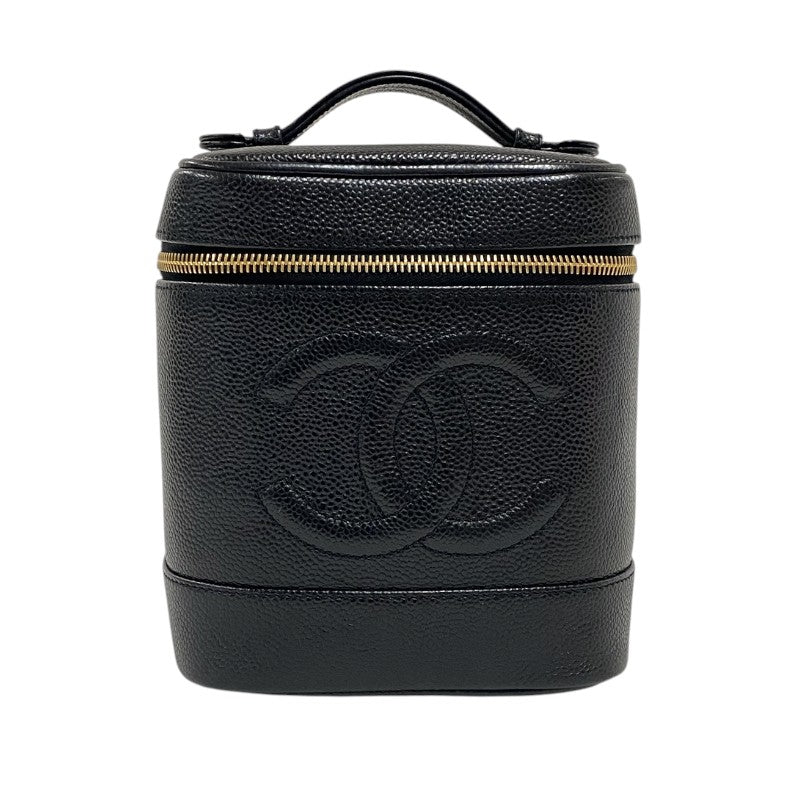 シャネル CHANEL ココマーク バニティバッグ A01998 ブラック ゴールド金具 キャビアスキン レディース ハンドバッグ