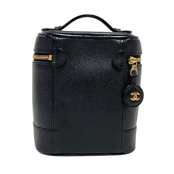 シャネル CHANEL ココマーク バニティバッグ A01998 ブラック ゴールド金具 キャビアスキン レディース ハンドバッグ