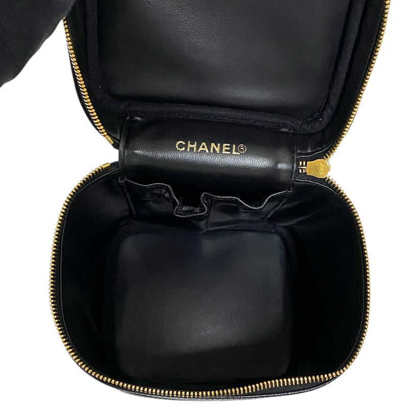 シャネル CHANEL ココマーク バニティバッグ A01998 ブラック ゴールド金具 キャビアスキン レディース ハンドバッグ