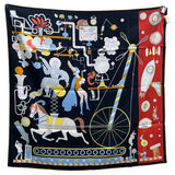 エルメス HERMES カレ90 TEA FOR TWO ブラック シルク100％ レディース スカーフ