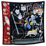 エルメス HERMES カレ90 TEA FOR TWO ブラック シルク100％ レディース スカーフ