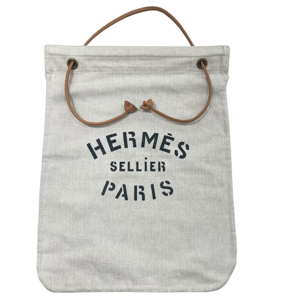 エルメス HERMES アリーヌGM ベージュ キャンバス レディース ハンドバッグ
