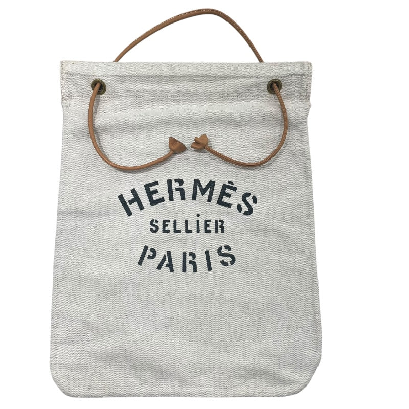 エルメス HERMES アリーヌGM ベージュ キャンバス レディース ハンドバッグ