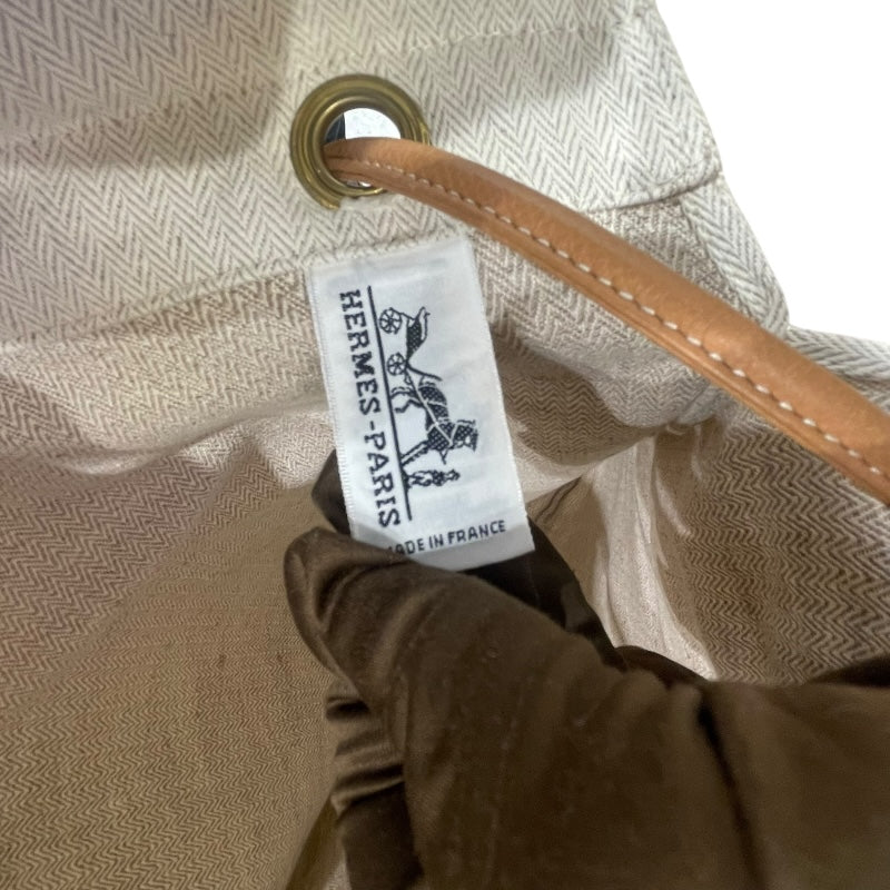 エルメス HERMES アリーヌGM ベージュ キャンバス レディース ハンドバッグ