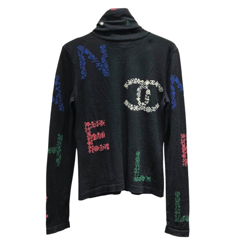 シャネル CHANEL ココマークアイコンタートルネックニットセーター P70786 ブラック カシミア レディース ニット