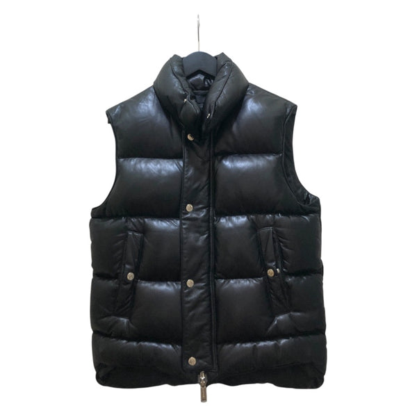 ディースクエアード DSQUARED2 ラムレザー ダウンベスト S71FB0342 ブラック ラムレザー メンズ ダウンベスト