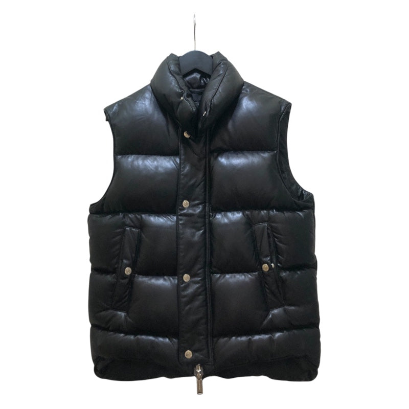 ディースクエアード DSQUARED2 ラムレザー ダウンベスト S71FB0342 ブラック ラムレザー メンズ ダウンベスト