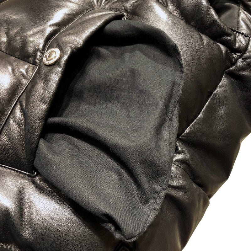 ディースクエアード DSQUARED2 ラムレザー ダウンベスト S71FB0342 ブラック ラムレザー メンズ ダウンベスト