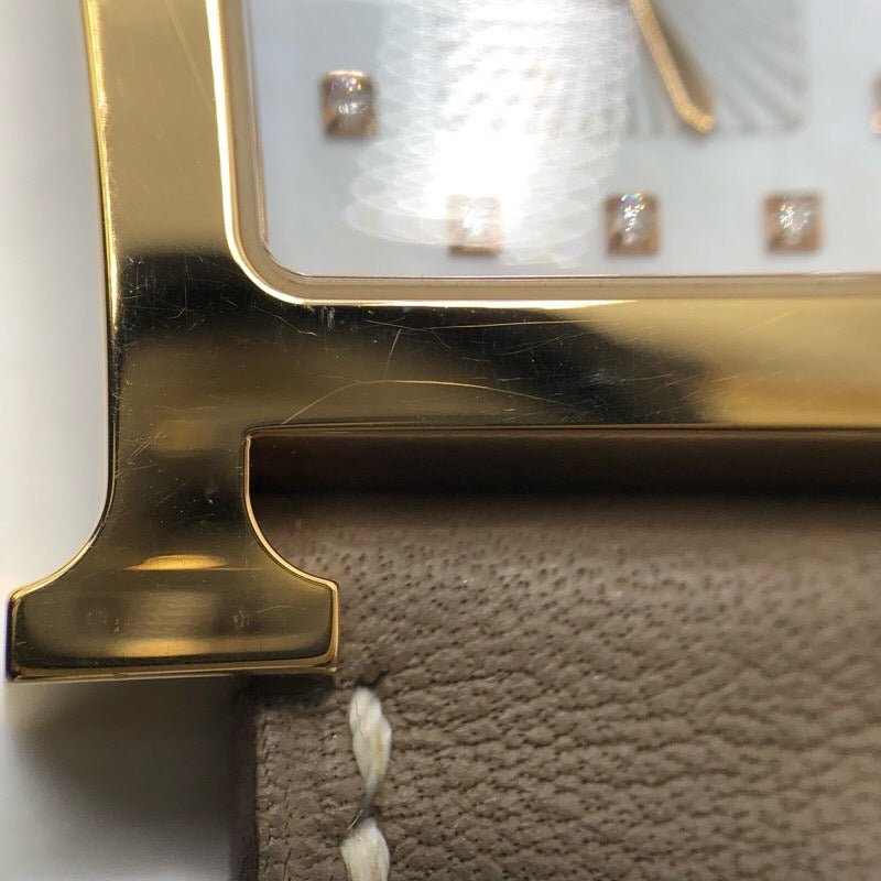 エルメス HERMES Hウォッチ ホワイトシェル HH1.202 ホワイトシェル GP/SS クオーツ レディース 腕時計