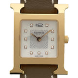 エルメス HERMES Hウォッチ ホワイトシェル HH1.202 ホワイトシェル GP/SS クオーツ レディース 腕時計
