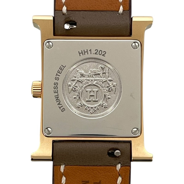 エルメス HERMES Hウォッチ ホワイトシェル HH1.202 ホワイトシェル GP/SS クオーツ レディース 腕時計