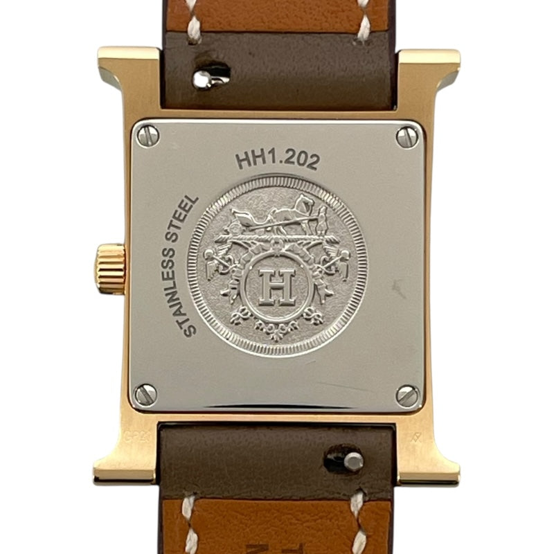 エルメス HERMES Hウォッチ ホワイトシェル HH1.202 ホワイトシェル GP/SS クオーツ レディース 腕時計