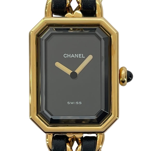シャネル CHANEL プルミエールL H00001 ブラック GP レディース 腕時計