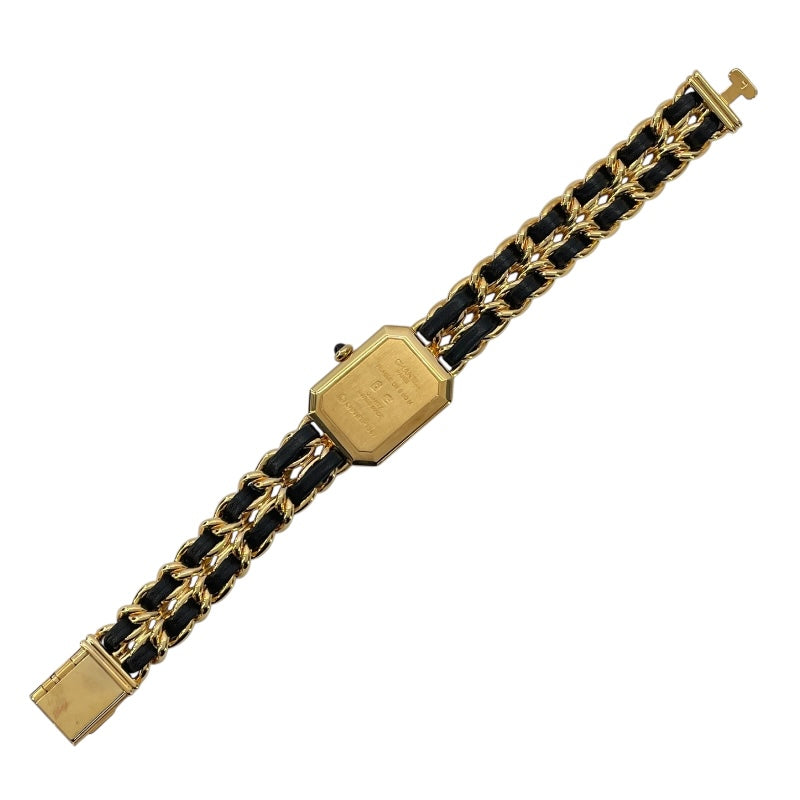 シャネル CHANEL プルミエールL H00001 ブラック GP レディース 腕時計
