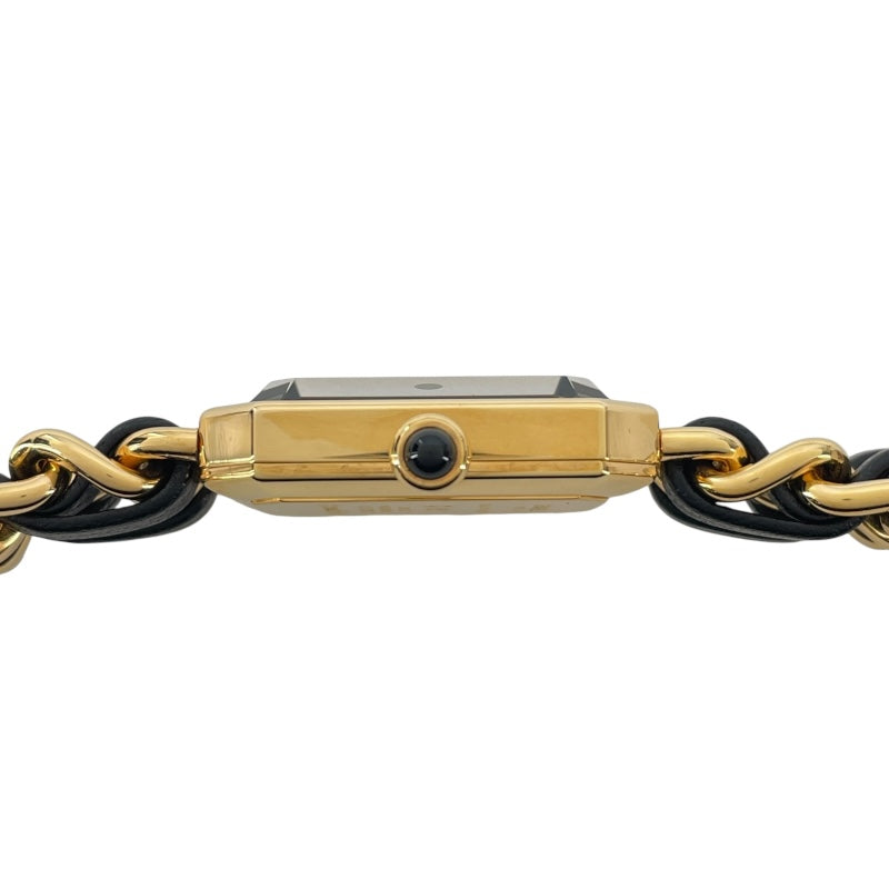 シャネル CHANEL プルミエールL H00001 ブラック GP レディース 腕時計