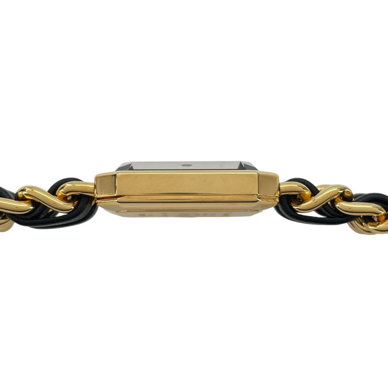 シャネル CHANEL プルミエールL H00001 ブラック GP レディース 腕時計