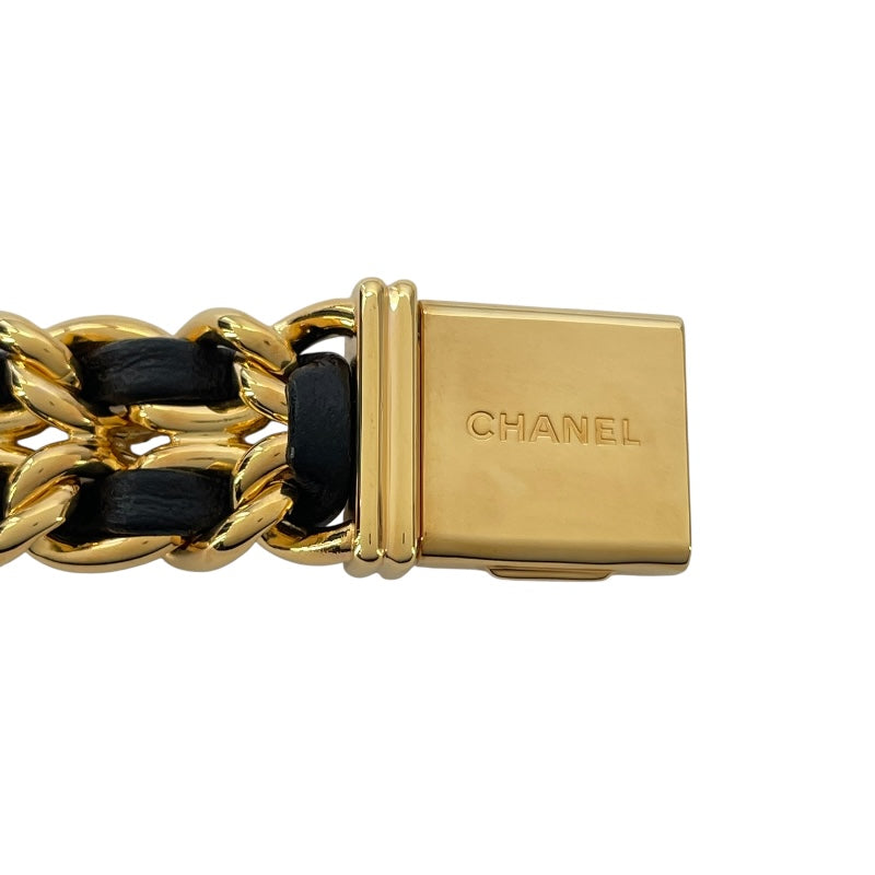 シャネル CHANEL プルミエールL H00001 ブラック GP レディース 腕時計