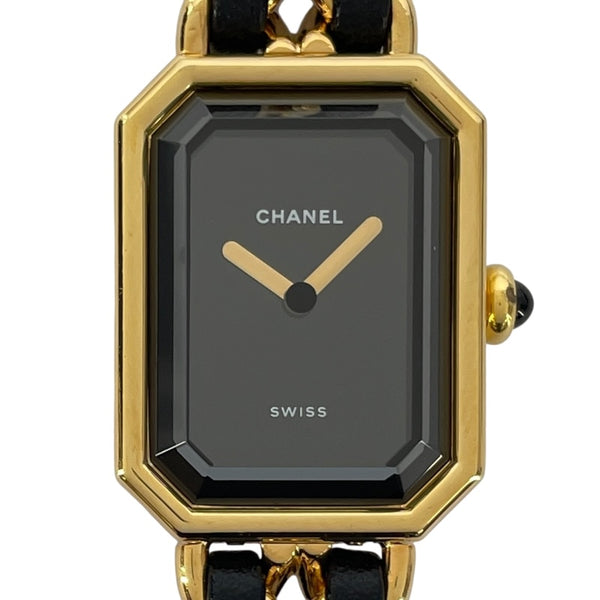 シャネル CHANEL プルミエールS H0001 ブラック GP レディース 腕時計